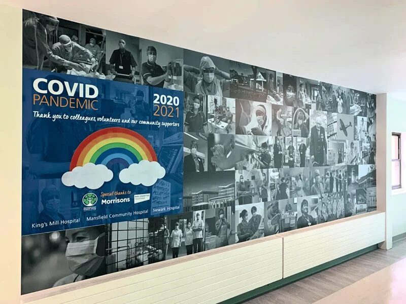 Covid wall mural for NHS Sherwood Forest Hospitals Trust